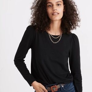 New! MADEWELL resourced cotton puff sleeve tee black, XS